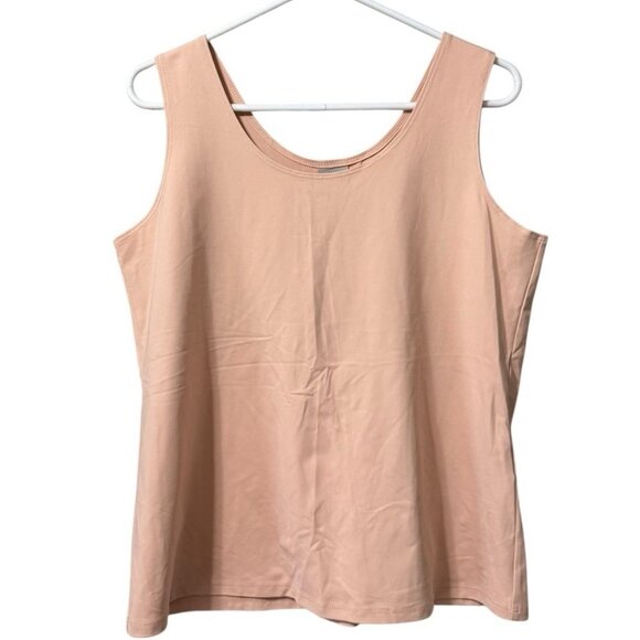 Chico's Women Tank Top 2 Large Peach Microfiber Contemporary Basic Knit City NWT - Picture 1 of 11